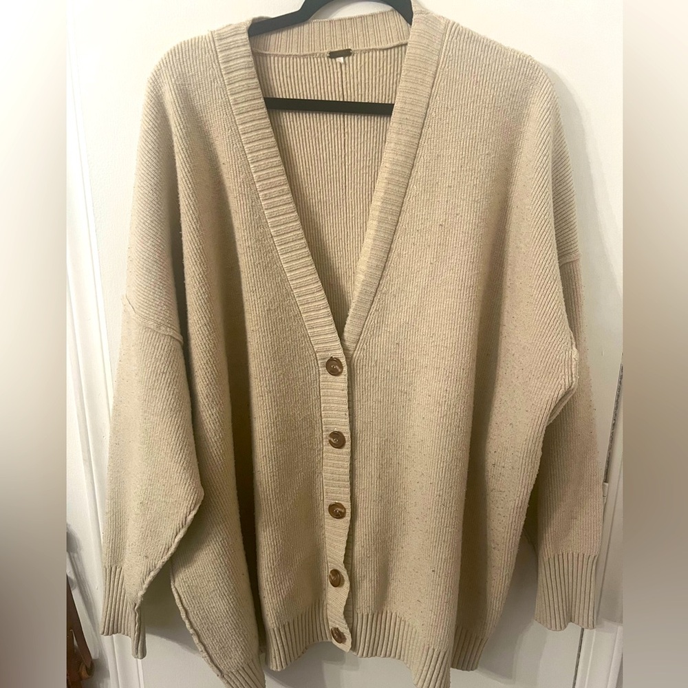 Free People oversized, button-down cardigan